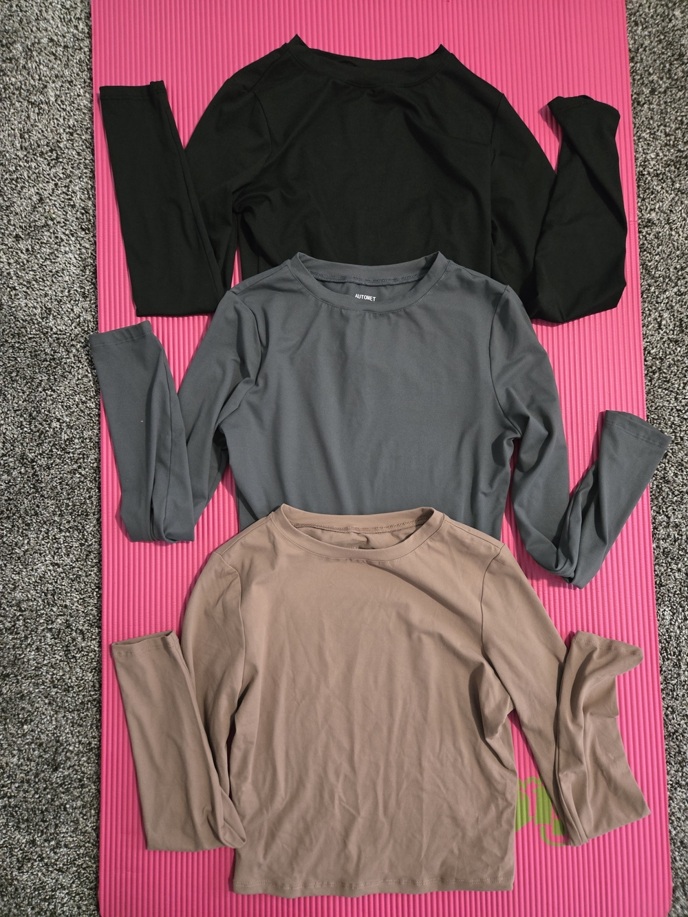 Everyday Long-Sleeve Tee – Black, Gray, Taupe